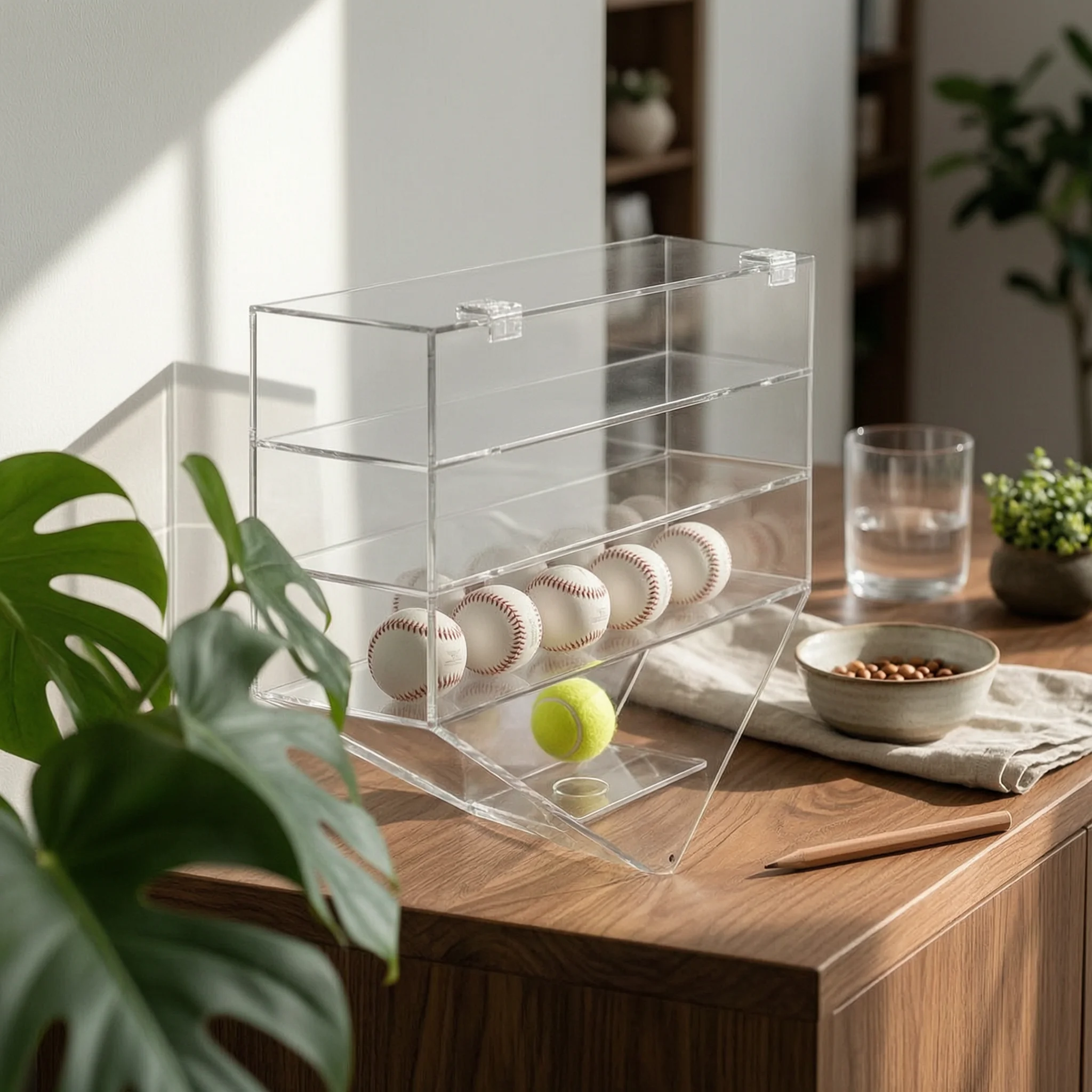 Baseball Display Case Transparent Baseball Display Box Acrylic Ball Holder for Sports Collection