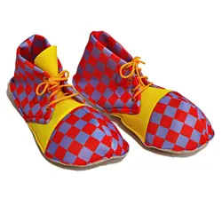 Cosplay Clown Shoes Colorful Lattice Shoes 3 Sizes For Adult And Children