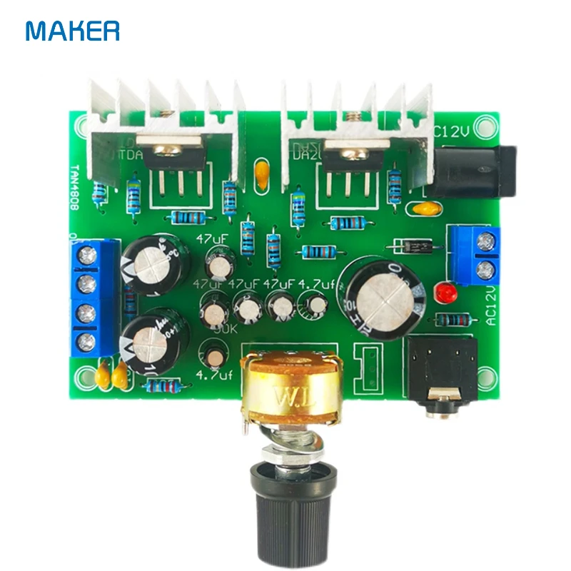 Dual Channel Amplifier Board TDA2030A DIY Kit OTL Pure Post Fever Welding Practice Electronic Production Spare Parts