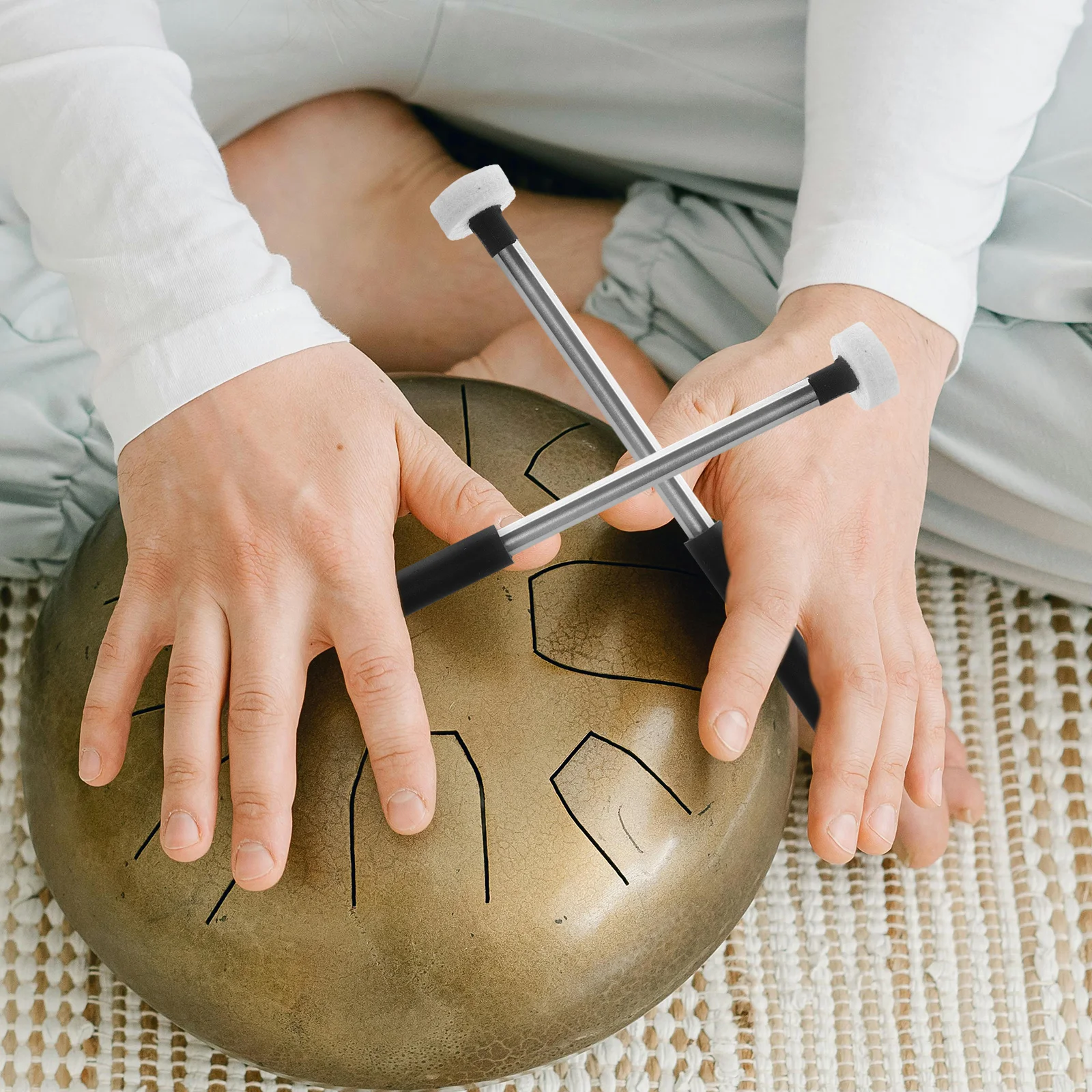 

Tongue Mallets Felt Rubber Grip Drum Sticks Mallet Percussion Accessories For Singing Bowl Meditation Yoga Live