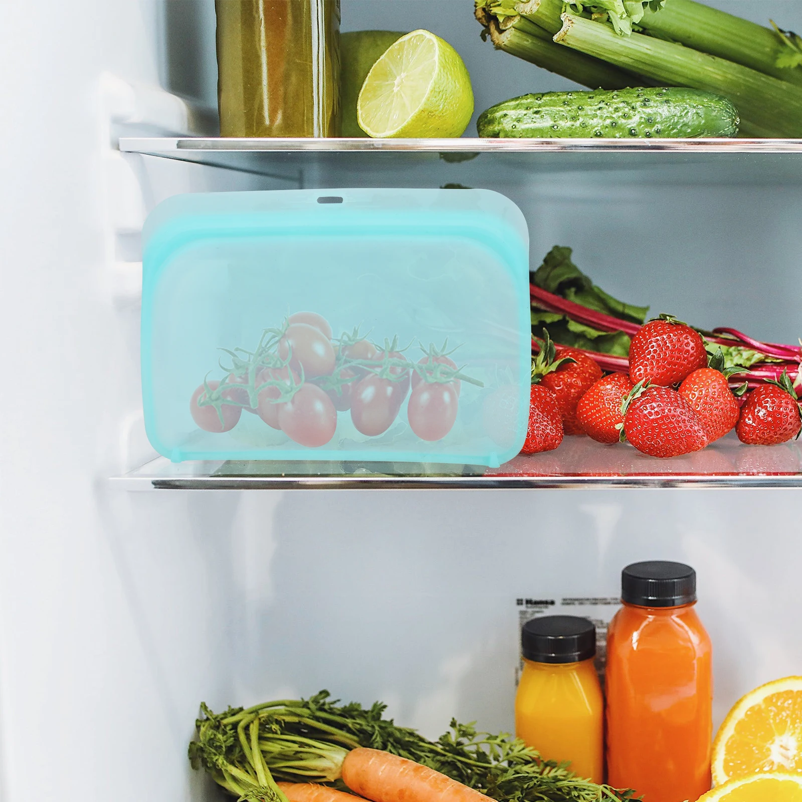 

Silicone Storage Bags Reusable Containers Pink M 580ml Microwave Safe Dishwasher Space Saving Transparency Clean Food Storage