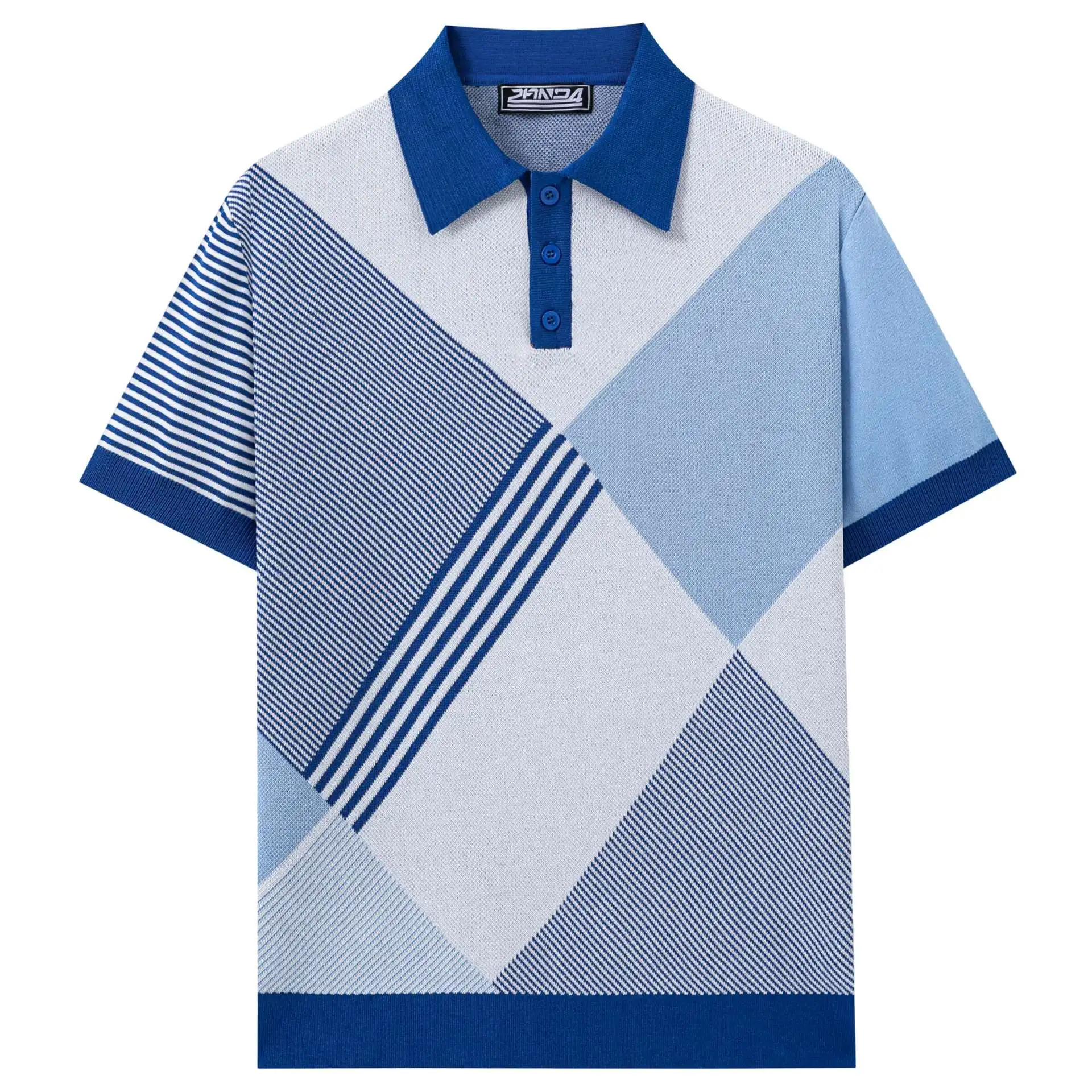 Men's Spring and Summer New Knitted Sweater Fashion Jacquard Short-sleeved Pullover POLO Shirt
