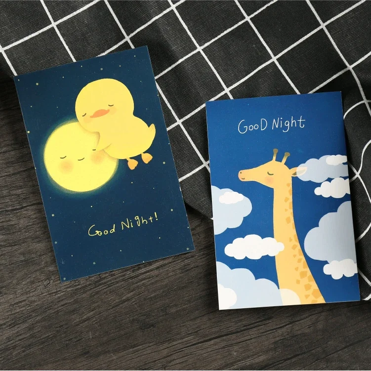 noctilucent 30pcs say good night card multi-use as Scrapbooking party invitation DIY Decoration party gift message card postcard