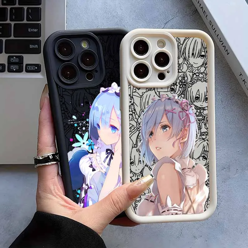 Coque de téléphone en silicone Indifferently Cute Rem avec lanière pour Xiaomi Redmi Note 15 14 13 12S 11S 11T 10 Pro Plus Max