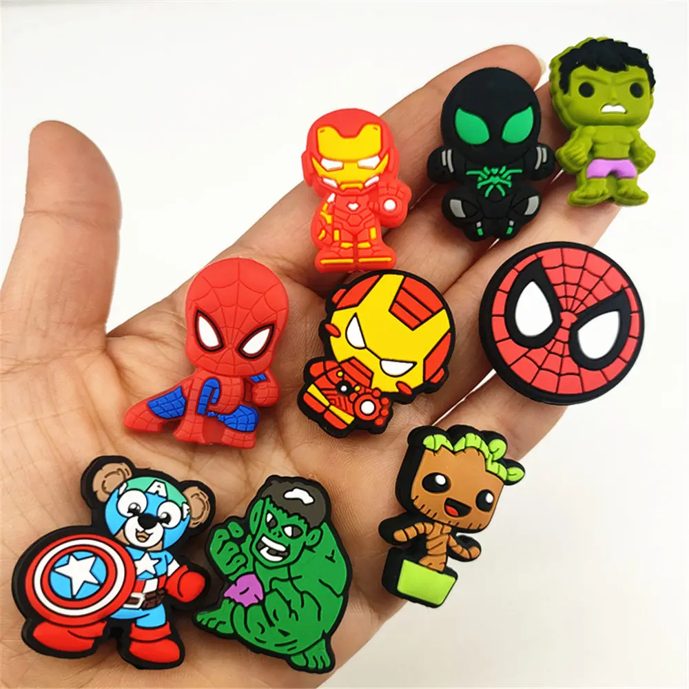 10pcs spiderman hulk focal Silicone beads super hero Teether Jewelry Beads Food Grade For pen Pacifier Chain