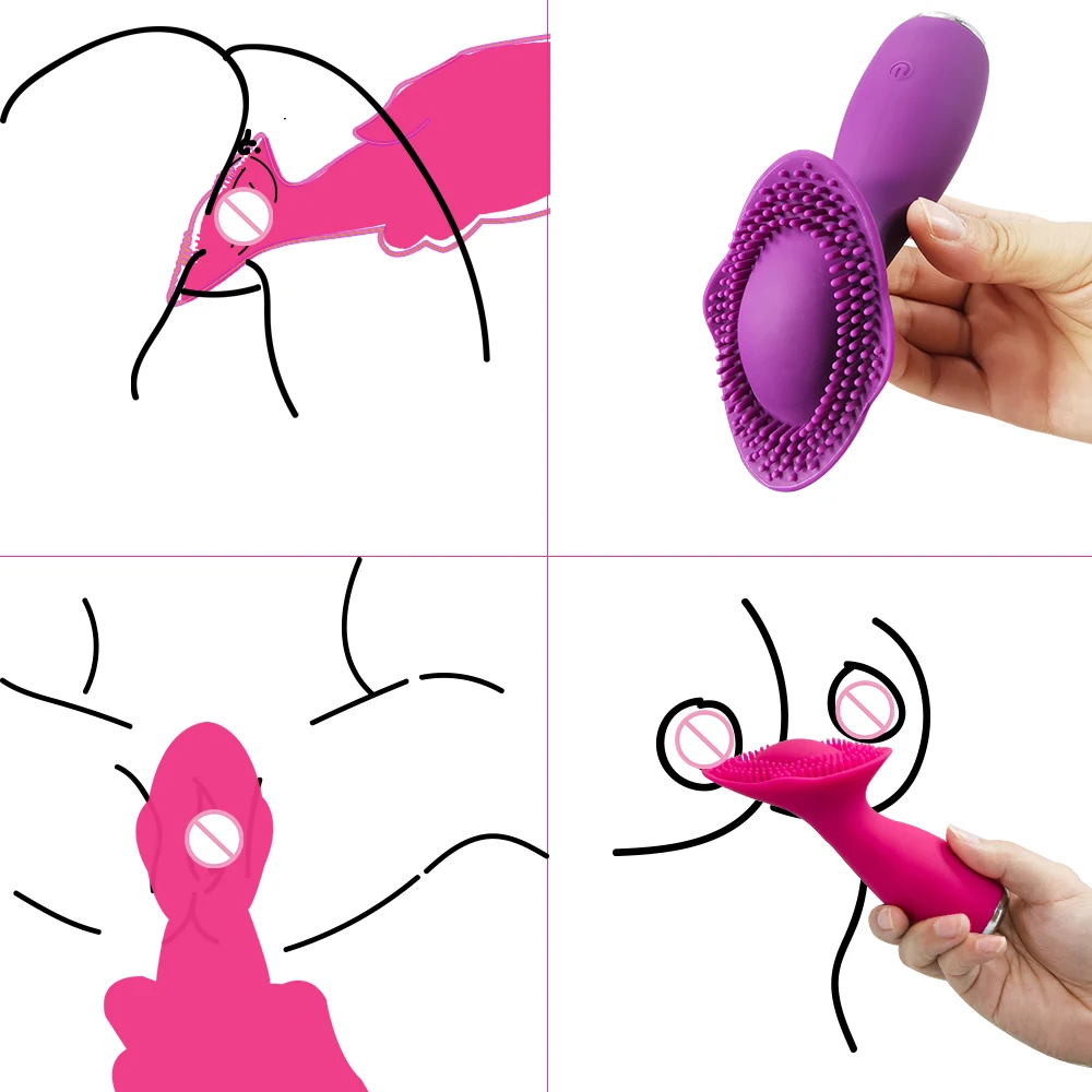 Vibrador para lamer el sexo Oral, estimulador de clítoris, pezón, recargable, impermeable, masturbación femenina, Juguetes sexuales para mujeres