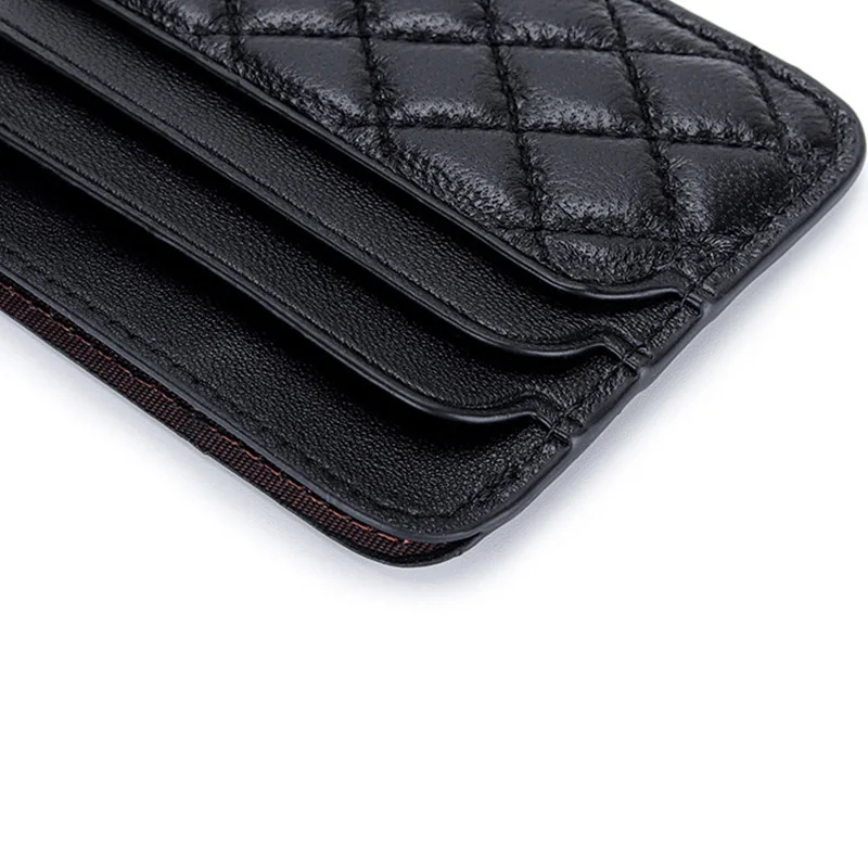 Women\'s Leather Bank Credit ID Card Holder Fashion Sheepskin Luxury Brand Design Ultra-thin Men\'s Business Card Cover Organizer