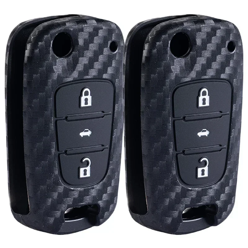 

Carbon Car Key Case Cover For Hyundai i20 i30 ix20 ix25 ix35 Elantra Accent KIA Sportage Rio 3 Soul Optima Ceed Pro K5 K2 Pride