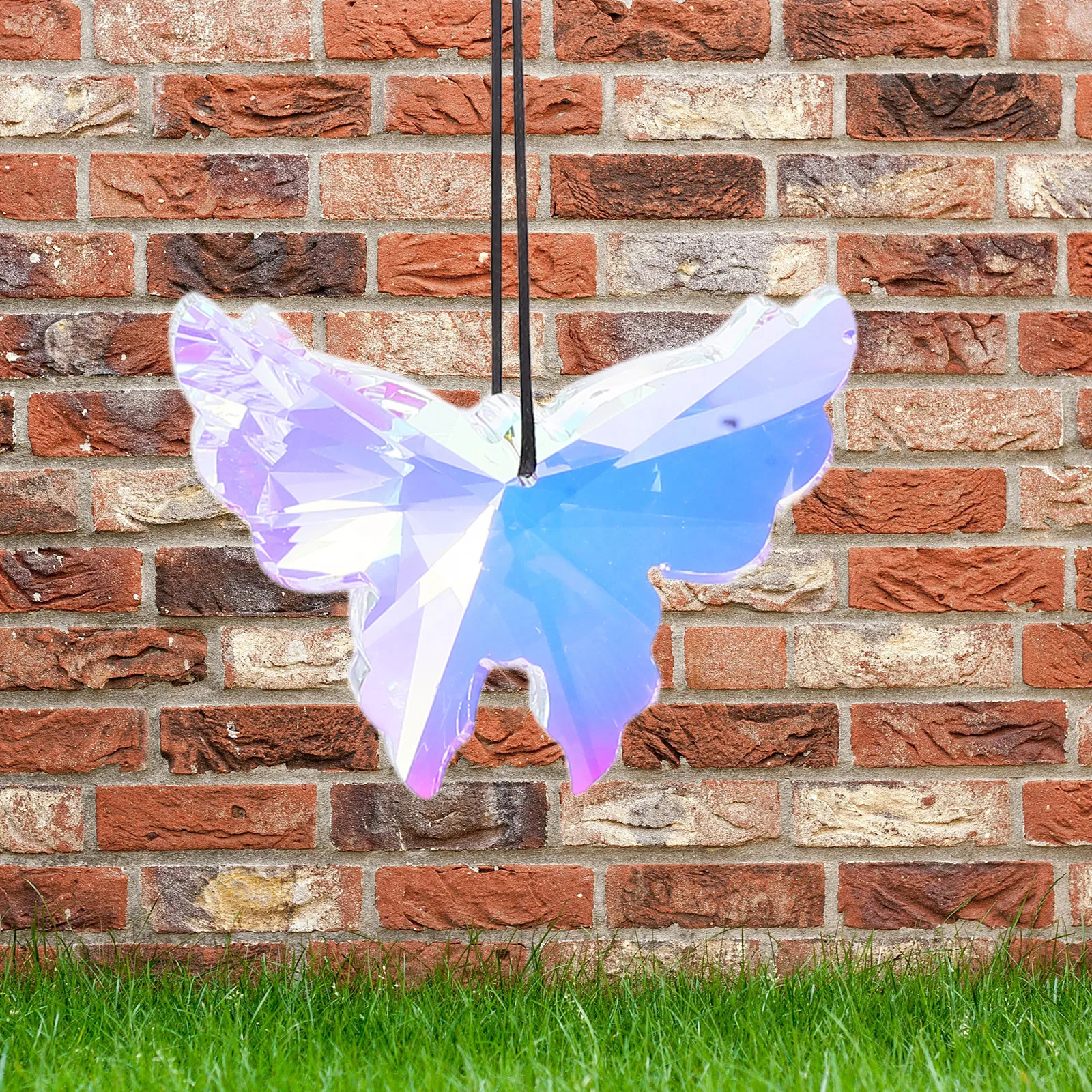 زينة زجاجية معلقة ملونة على شكل فراشة كريستالية رائعة لنافذة الحديقة والفناء والديكور الخارجي وديكور الفراشة