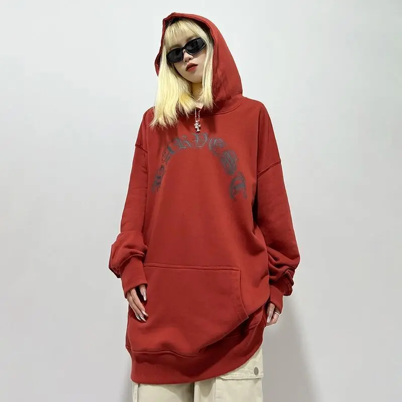 Sudaderas gruesas con capucha para mujer, suéter deportivo informal desgastado, ropa de calle con hombros descubiertos, novedad de otoño 2022