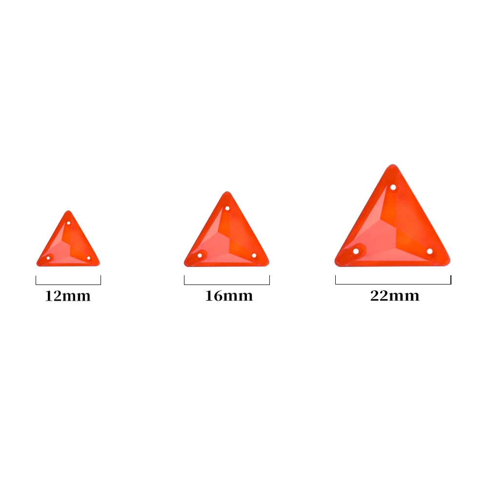 VC Neon Fluorescent Triangle Sew on Rhinestone Triangle Sewing Diamond Glass Diamond Flatback DIY Accessories Wedding