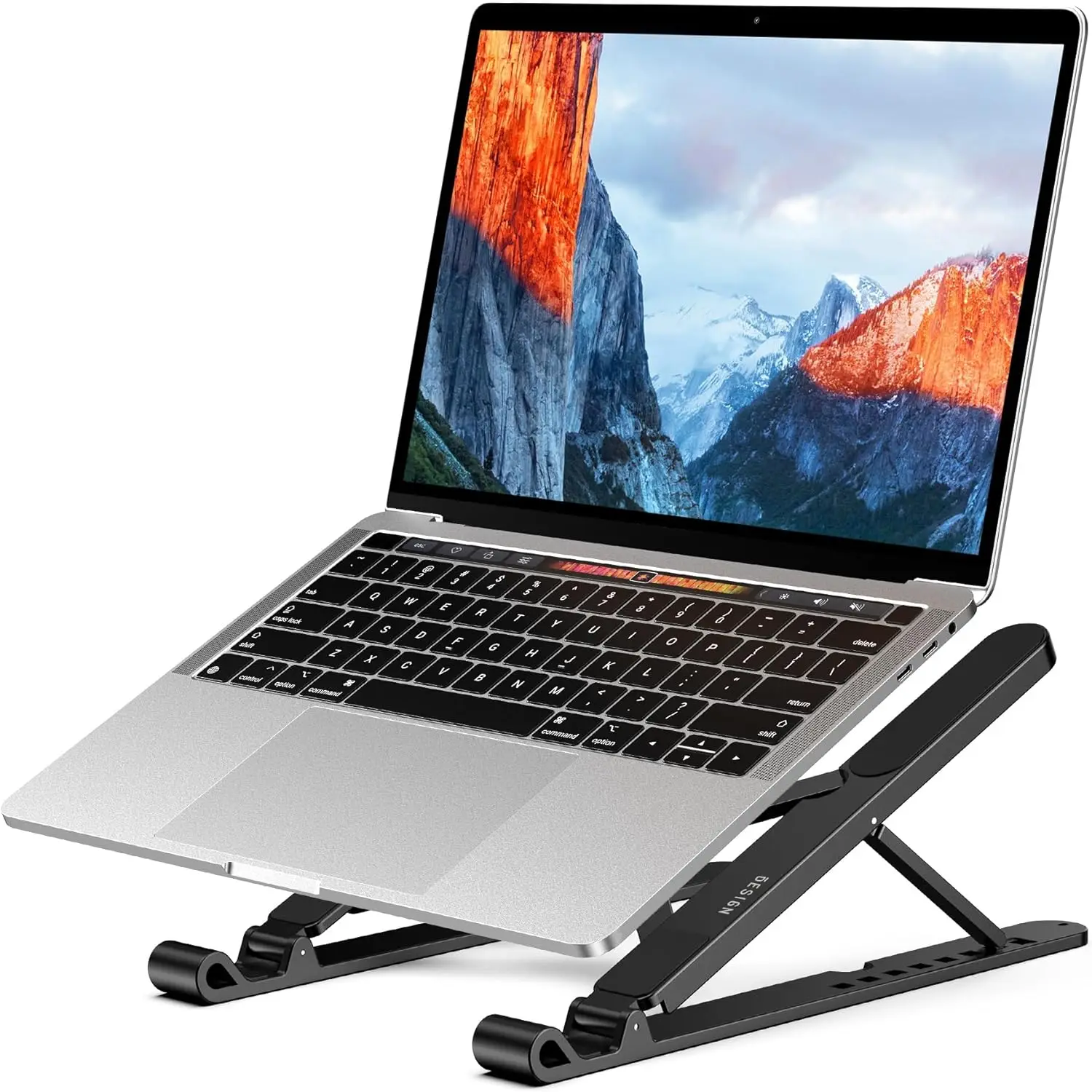 

Ergonomic Laptop Stand with 8 Adjustable Angles, Portable Holder for 10-14" Notebooks, Cooling Design