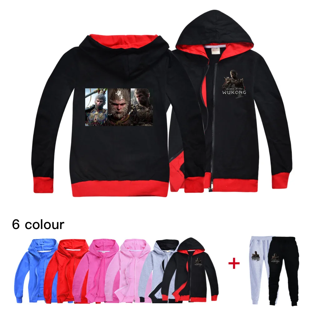 Black Myth Wukong Game Boys Spring Cotton  Coat Fashion Kids Coats Sweatshirts Clothes Hoodies Children Clothes Long Sleeve3744