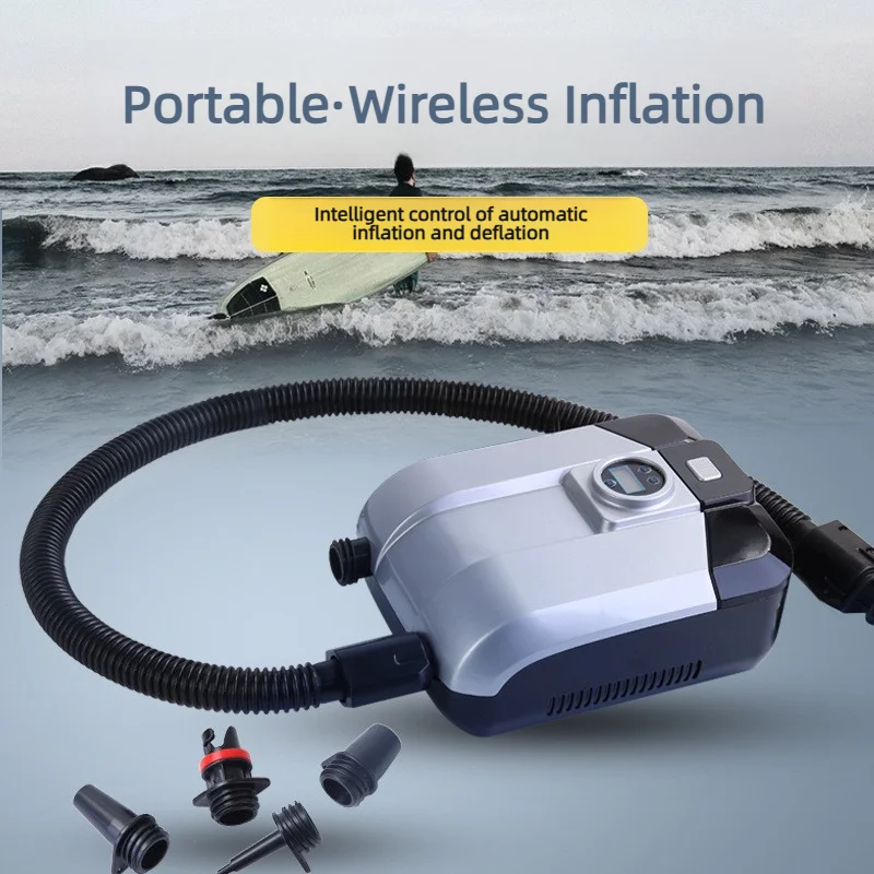 DC 12 Air Pump Rechargeable Inflatable W/ 4 Nozzles W/ Display Pump for Kayak