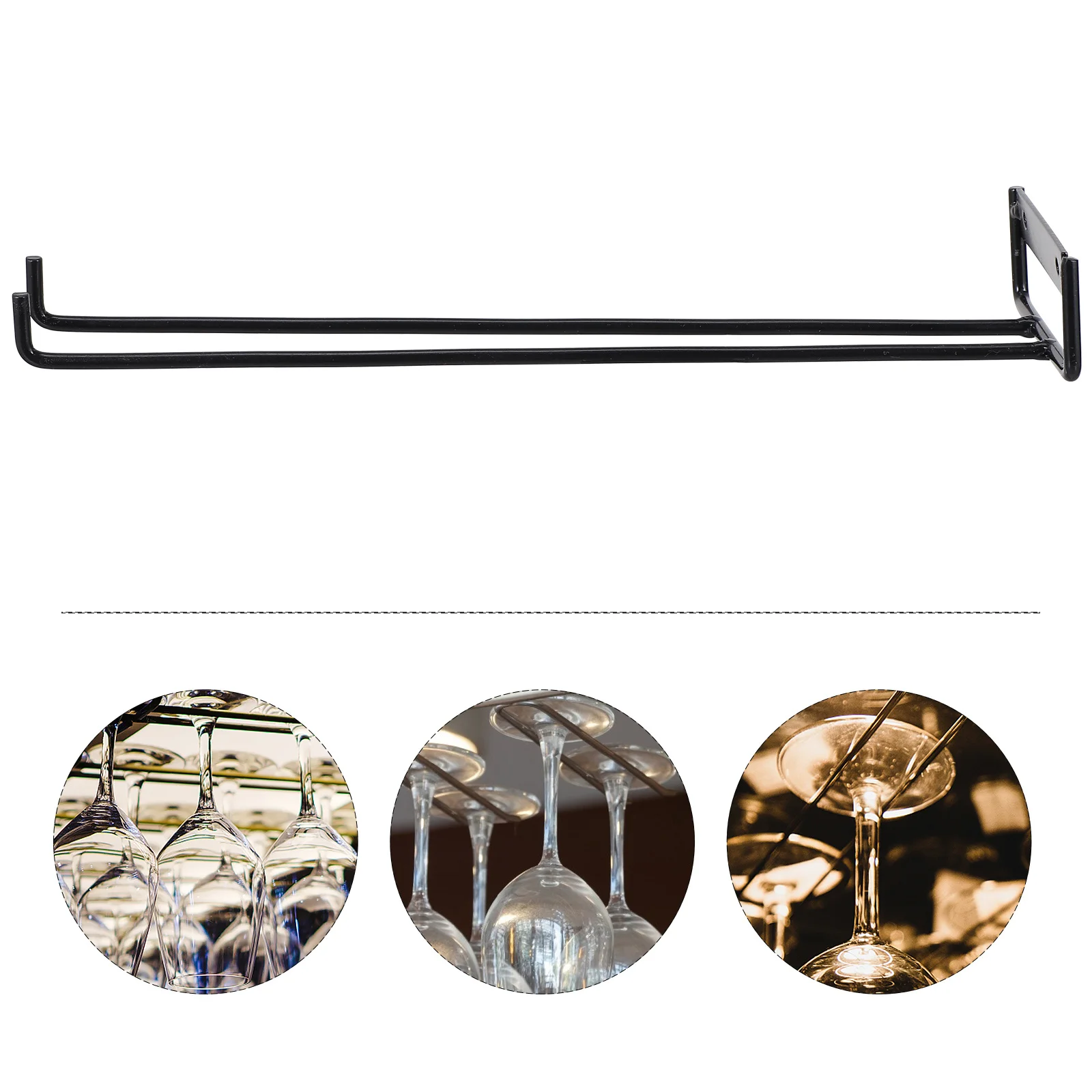 

Long Wine Glass Rack Wire Hanging Shelf Screw Install Wine Glass Holder for Home Bar Kitchen Storage Organizer