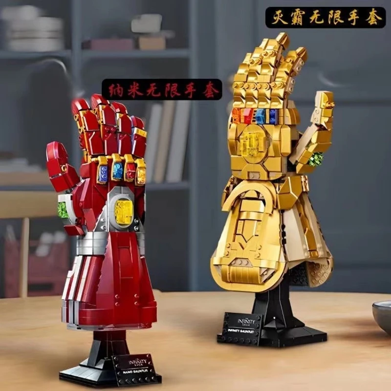 675+PCS+ Marvel Blocks Bricks Nano Gauntlet Infinity Gauntlet Building Gloves Plastic Iron Man DIY Model Puzzle Toy