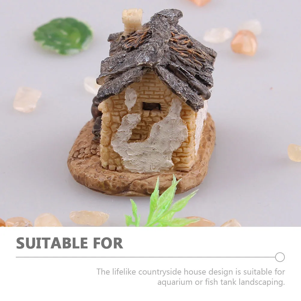 

5Pcs Resin Aquarium Cottages Mini Houses Decorative Ornament Lifelike Country Design Fish Tank Accessory Aquarium Decor