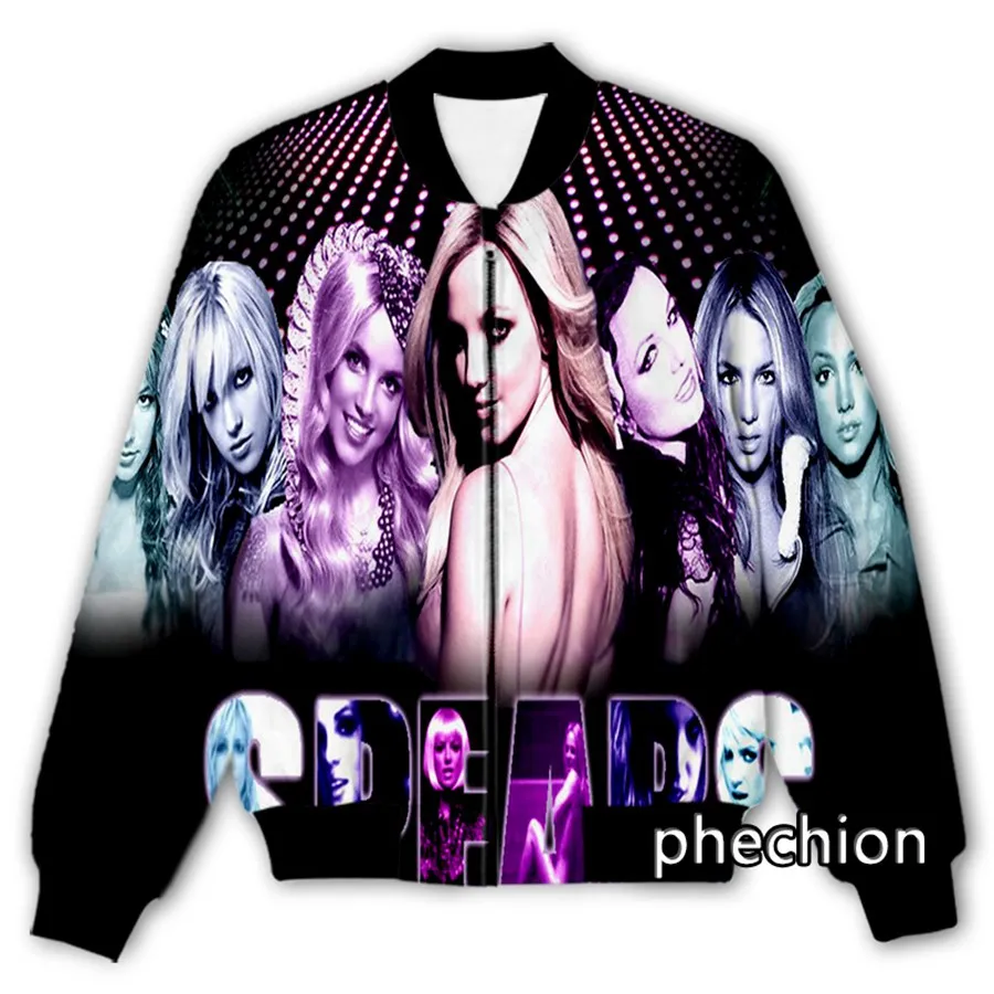 phechion New Fashion Men/Women Britney Spears 3D Printed Casual Jacket Streetwear Men Loose Sporting Jacket & Coat M140