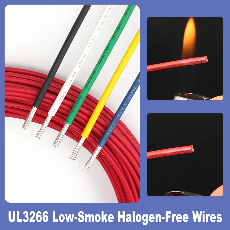 

1/2/5/10m UL3266 PE Insulated Wire 30/28/26/24/22/20/18/16/14/12AWG Low-Smoke Halogen-Free Household Appliances Irradiated Cable