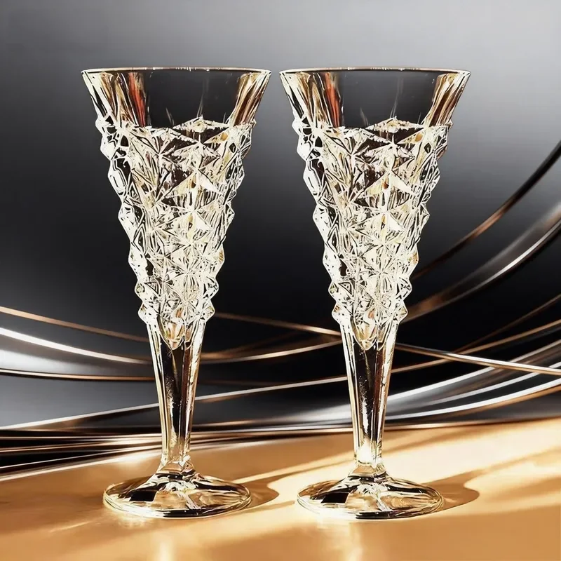Elegant Lead Free Crystal Wine Glass Set for Red White Champagne Cocktail Party Home Bar Drinking Goblet High Quality