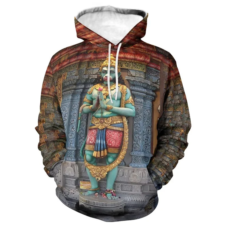 Mode Harajuku 3d Hinduismus Hanuman Druck Hoodies für Männer Kind coole Streetwear Kapuze Hoody Unisex Sweatshirts Herren bekleidung