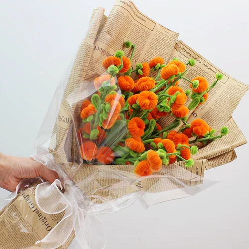 PIPE 오렌지 감 꽃 부케, 수제 인공 꽃, 크리스마스 날 선물, 가짜 꽃, 홈 데코 