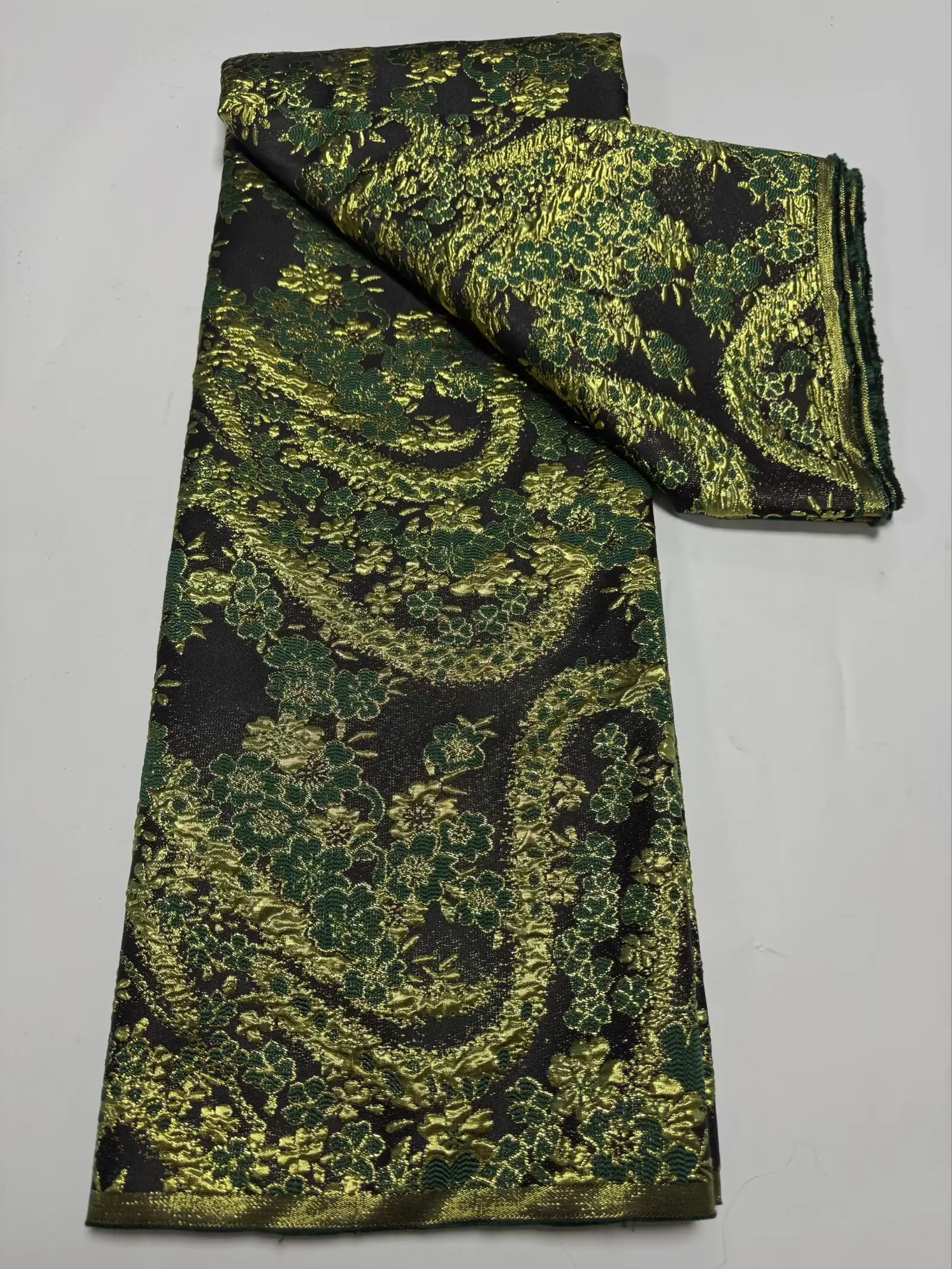 

Нигерийская парчовая ткань, тюль, кружево, африканская кружевная ткань, 2025 г., высокое качество, зеленая парча, жаккард для свадебного платья