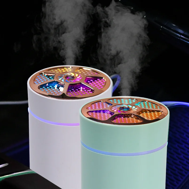 New Small Portable Quiet Usb Mist Humidifier Large Mist Volume With Colorful Led Ambient Light For Car Home Desktop Indoor Use