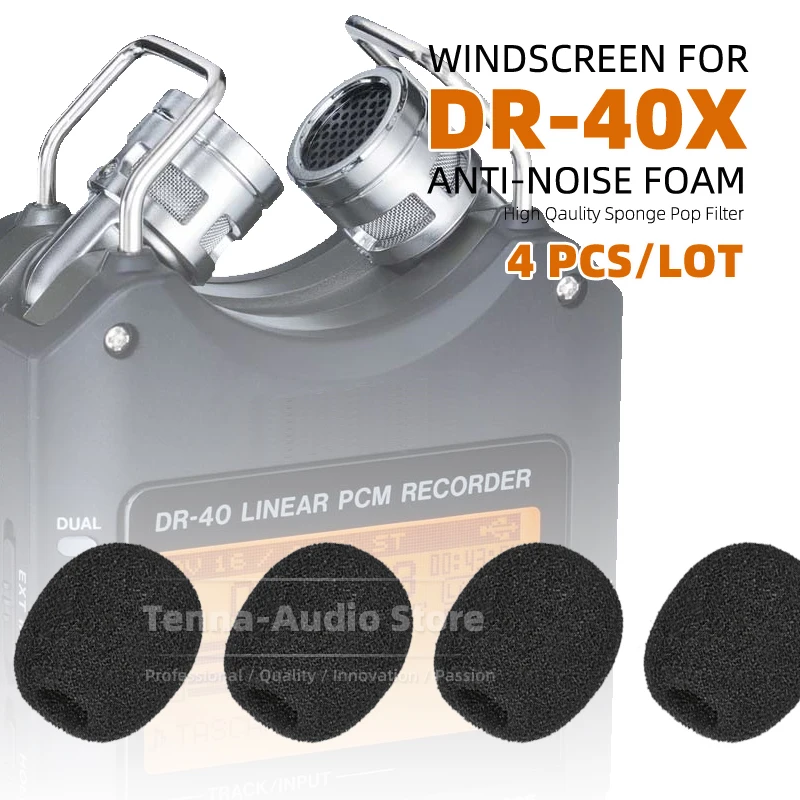 

Windproof Mic Cover Windshield Sponge For TASCAM DR-40X DR 40X DR40X 40 Windscreen Recorder Microphone Foam Pop Filter Shield