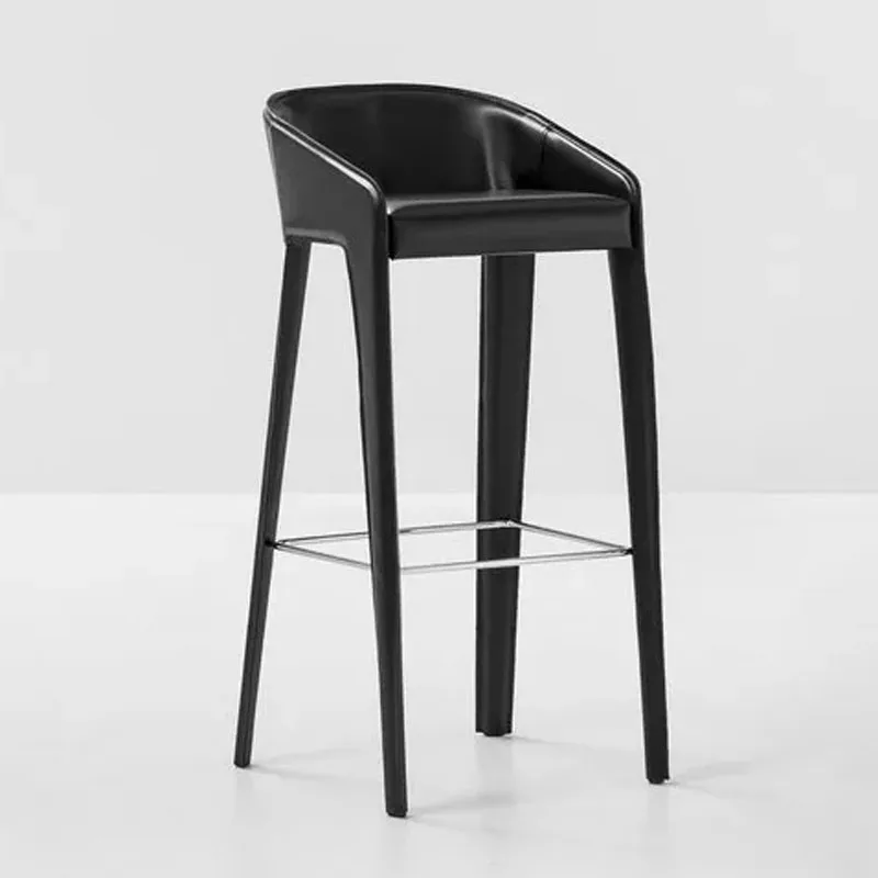 Luxury Modern Wood fabric Bar Chair Barstool Wooden stainless steel Counter Height Bar Stool