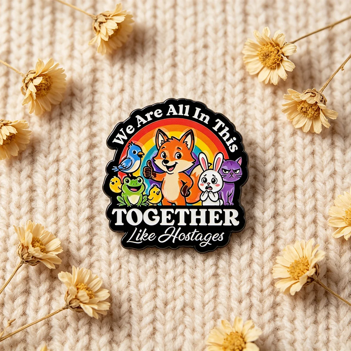 9-teiliges Emaille-Pin-Set „Wir sind alle in diesem gemeinsamen Anlass“ mit Cartoon-Tiermotiven für Mantelkragen, Reversnadeln, Metallabzeichen, Schmuckgeschenk – Detail 5