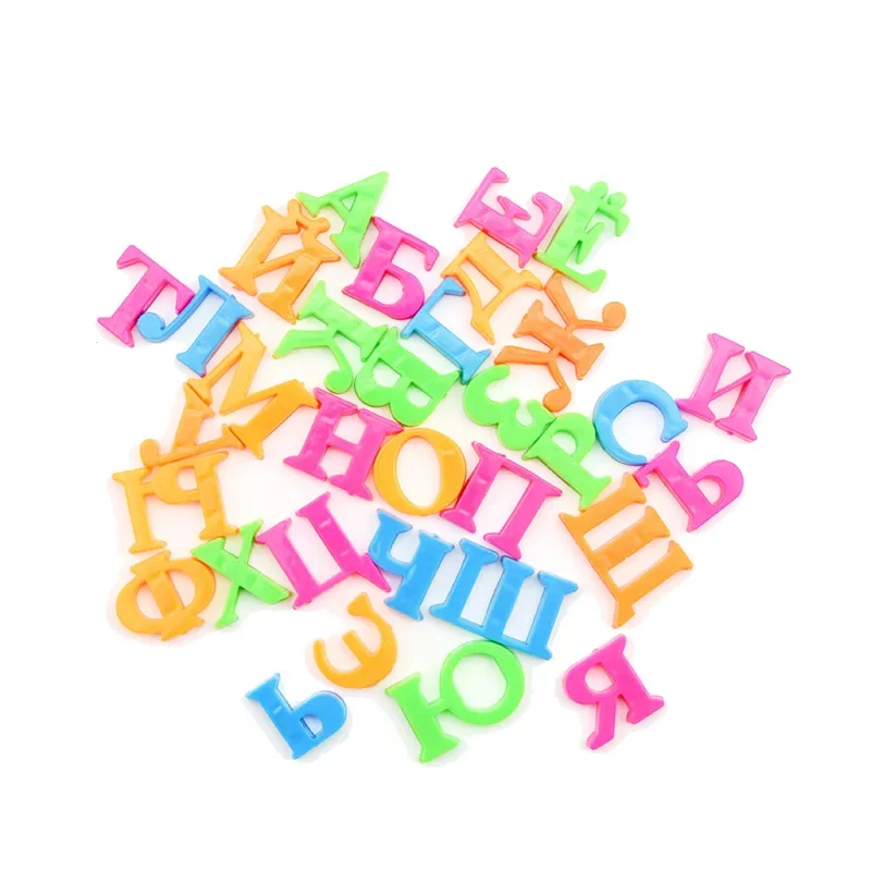 Lettres de l\'alphabet magnétique russe en plastique, autocollants pour réfrigérateur, babillard pour enfants, jouets d\'apprentissage de la langue