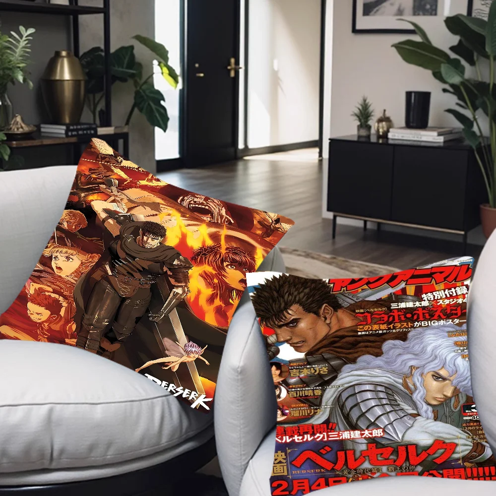 Japanese Anime Berserk Personalized Pillow Cover Kids Bedroom Wild Party Decor Pillowcase Kid Birthday Shower Gift