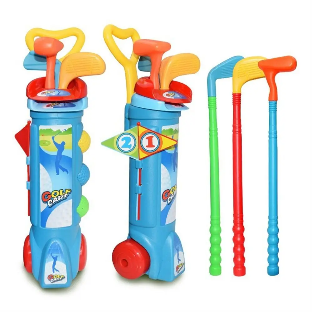Multicolor bola conjunto de golfe brinquedos ao ar livre mini putter conjunto de golfe brinquedos clube de golfe cedo educacional crianças prática golfe