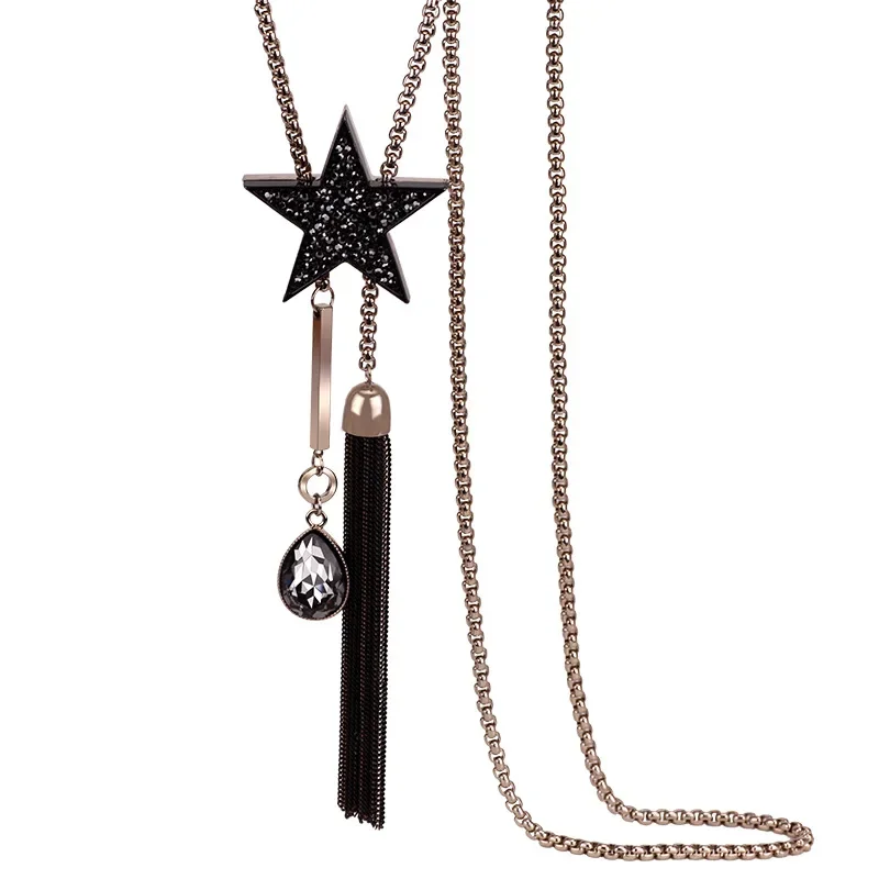 Совершенно новое колье-свитер в форме звезды с длинной цепочкой, элегантное и высококачественное осенне-зимнее колье-аксессуар.