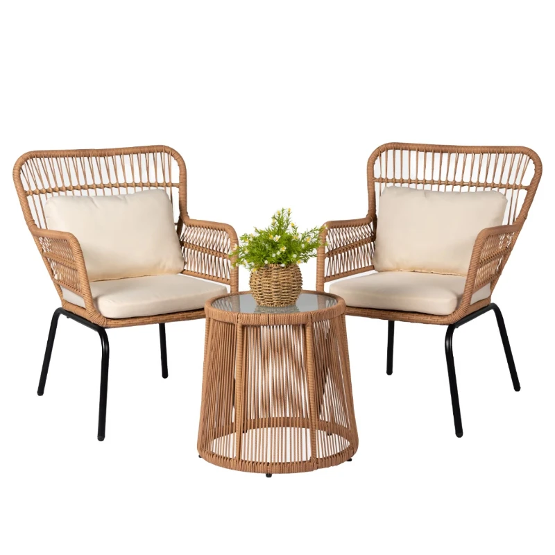 

Rattan chair, balcony, outdoor furniture, table and chair set, sun protection courtyard sofa