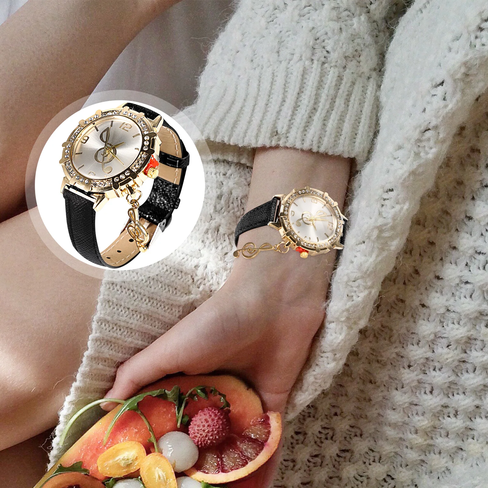 Women Wristwatch Beige Metal Quartz Watch Adjustable Accurate Time Simple Elegant Shiny Delicate Charm Fashionable Casual Event