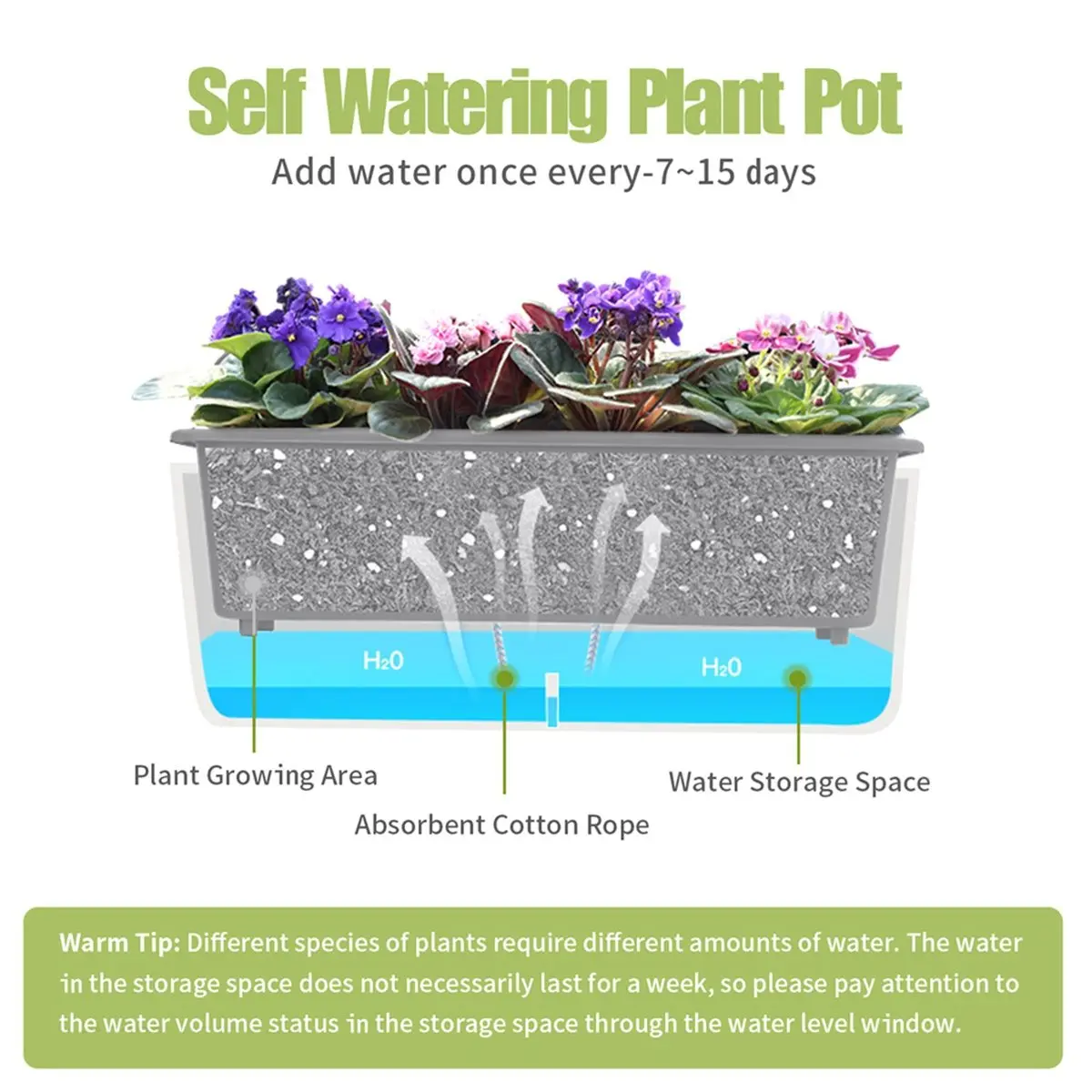NEW Self-Watering Planter Pots with Handy Water Level Indicator Lazy Double Layer Flower Pot Gift for Friends Families