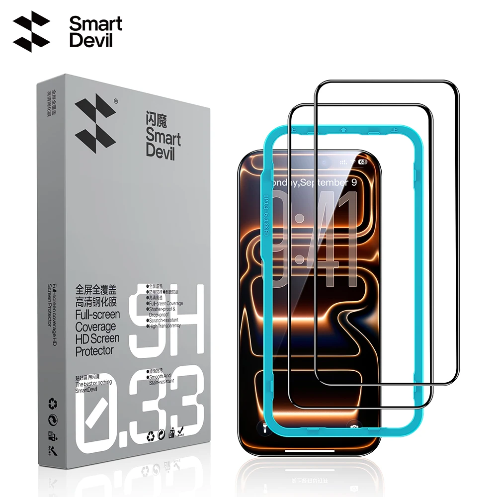 SmartDevil Szkło Hartowane Pełne Pokrycie dla iPhone 18 Pro Max 17ProMax 16Pro Ochrona Ekranu dla iPhone 18Pro HD Anty-niebieskie Światło — 2