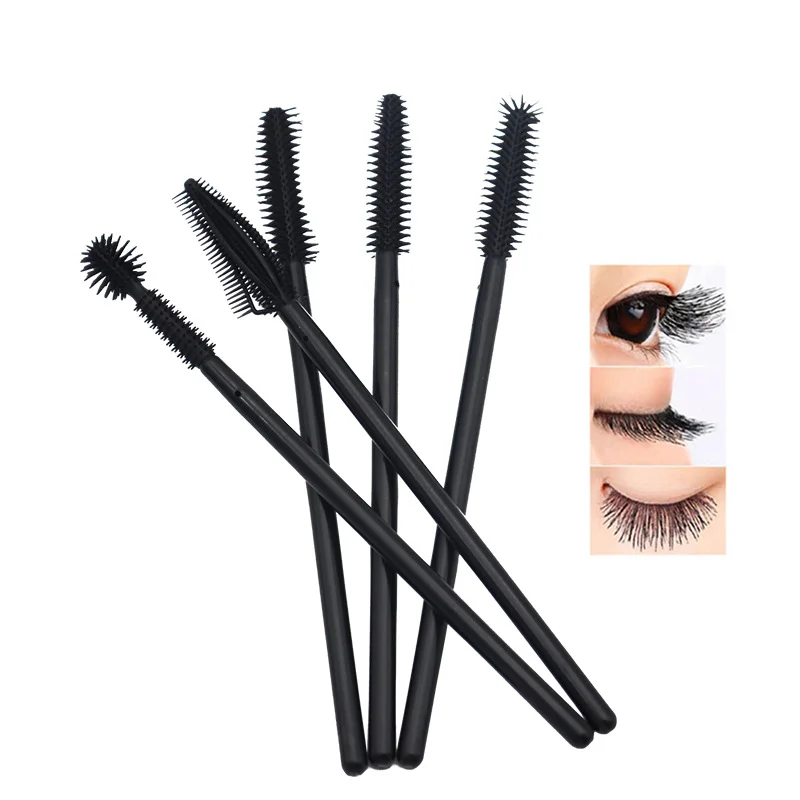 50 pçs descartáveis silicone cílios escovas aplicador olho lash rímel varinhas escova extensão de cílios ferramentas de maquiagem feminina