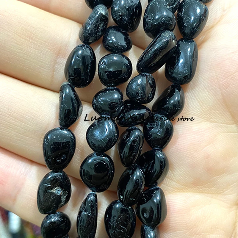 8-10mm Natural Stone Black Tourmaline Irregular Loose Spacer Beads for Jewelry Making Diy Earrings Bracelet Charms Accessories