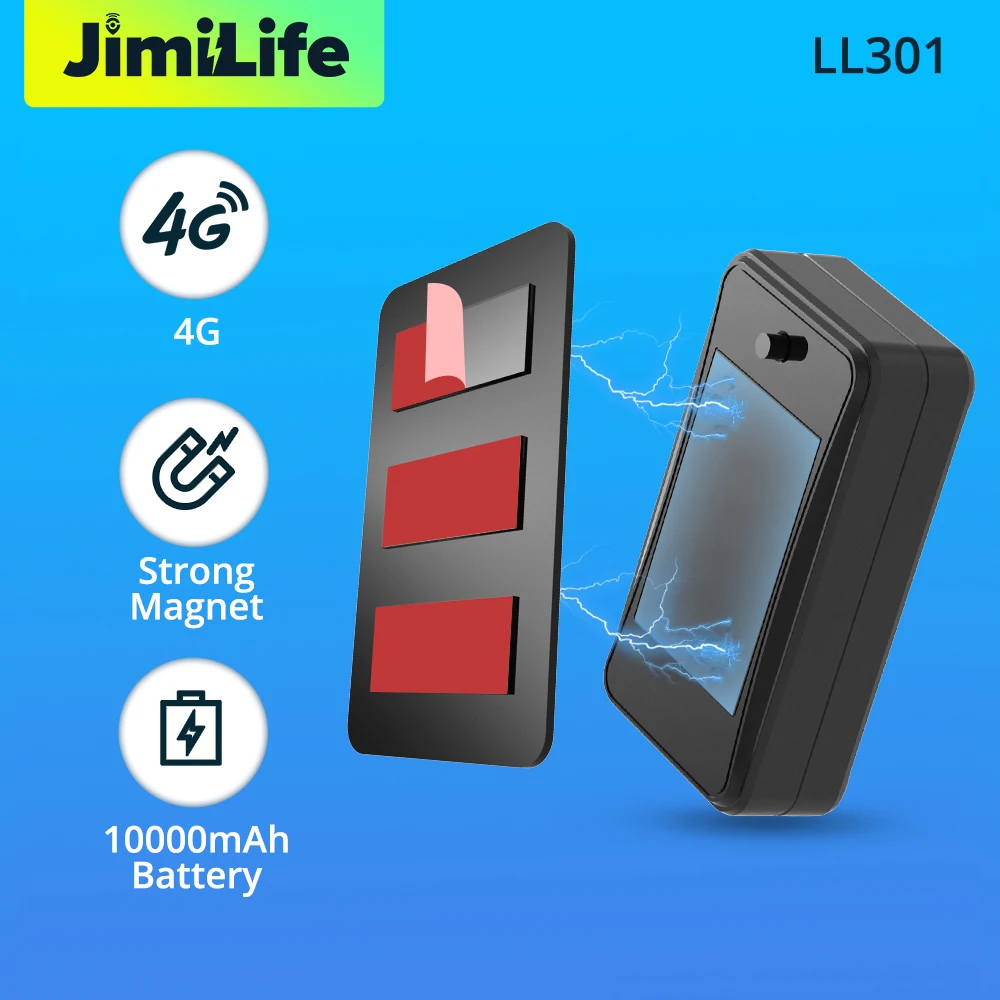 Jimi LL301 4G GPS трекер магнитное устройство слежения за транспортным средством с аккумулятором 10000 мАч датчик температуры GPS автомобильный локатор в реальном времени