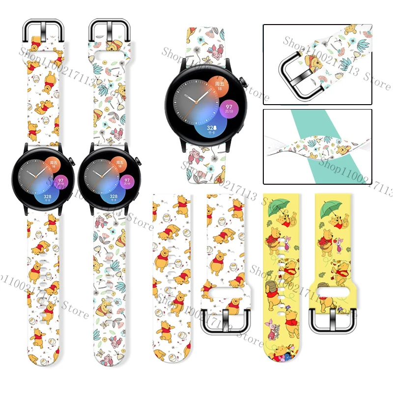 Disney Winnie the Pooh correa para Huawei watch 2Pro GT/GT2 Samsung galaxy watch/active2/gear sport/s3 Sz classic Watchband gifts