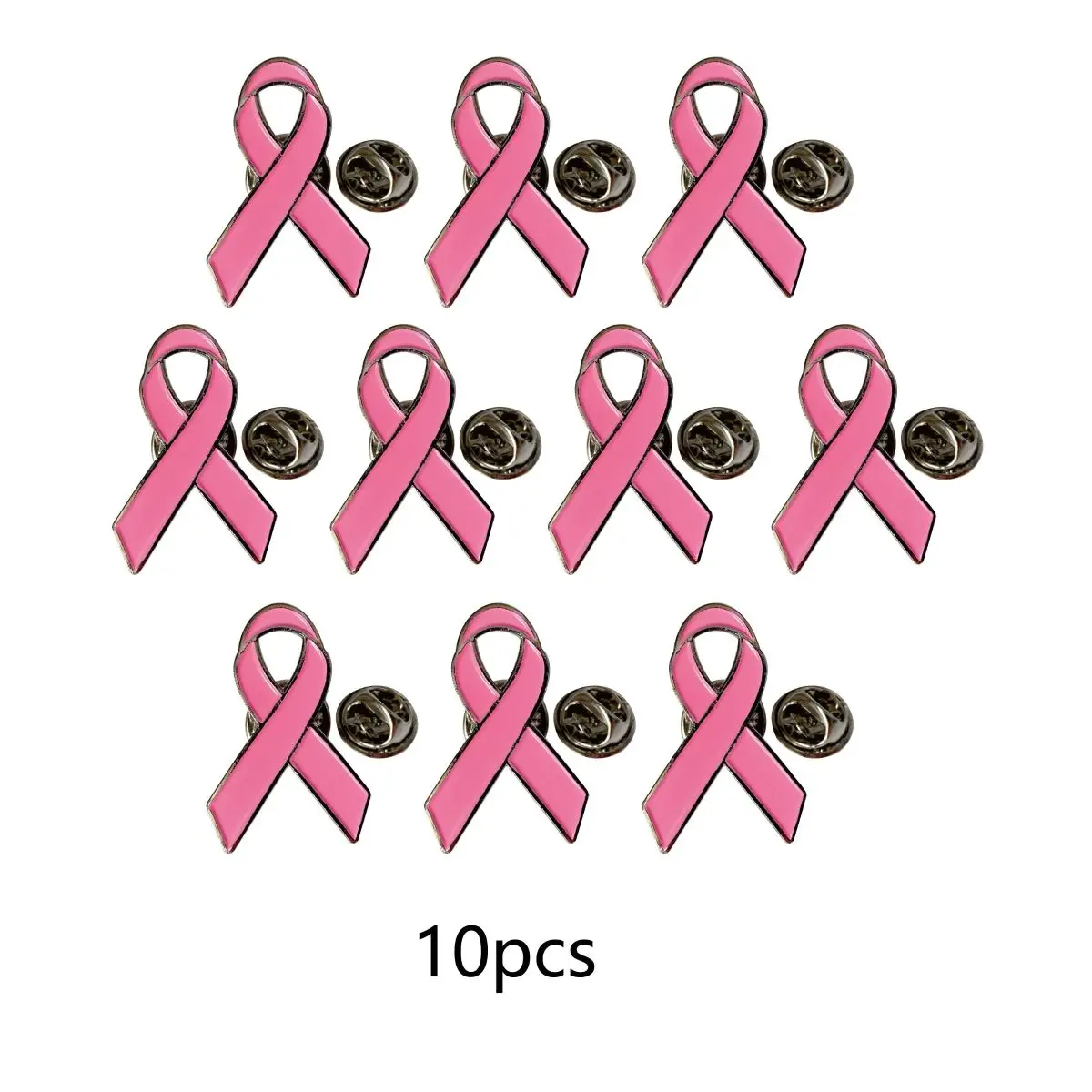 5/10/50/100 Stück Brustkrebs-Bewusstseins-Anstecknadeln Offizielle Rosa Schleife Reversnadeln Broschen für Frauen – Detail 6