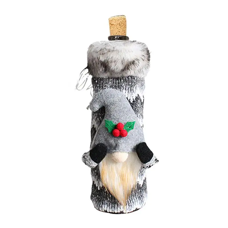 Christmas Wine Bottle Cover Soft Christmas Wine Bottle Costume Swedish Tomte Gnomes Wine Bottle Decorations Christmas Wine Bag