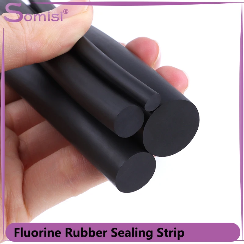 

1/5m Fluorine Rubber Strip Diameter 2,3,4,5,6,7,8,10,12,15 mm Black Solid Not Foaming High Temperature O-Ring Bar Sealing Strips