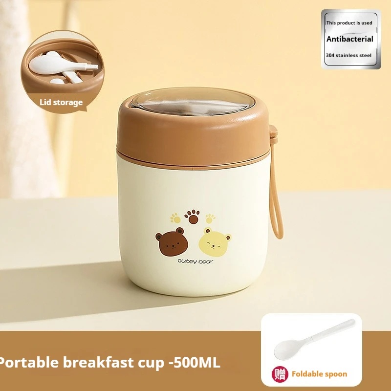 Food Thermos Insulated Bottle Thermos Soup Mug Convenient Breakfast Container Stainless Steel Soup Mug Insulated Lunch Box