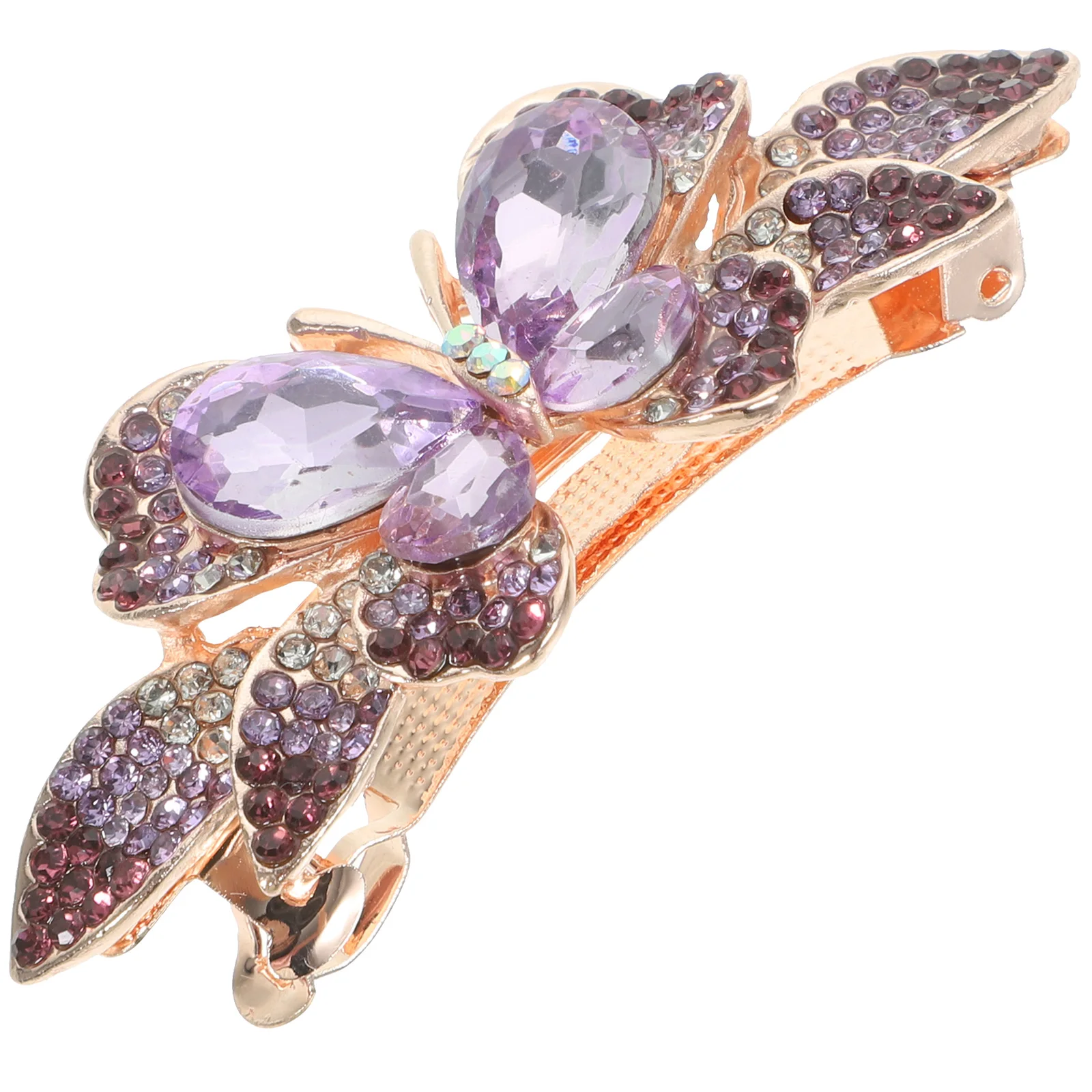 

Rhinestone Hair Clip Purple Smooth Rounded Comfortable Wear hair clips barrettes women wedding party