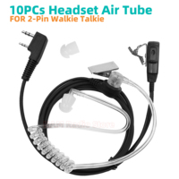 10Pcs Baofeng Walkie Talkie Headset Air Tube Earpiece 2Pin Mic For KENWOOD QuanSheng UV-K5 K6 UV5R UV-13 Pro UV17 Plus Radio