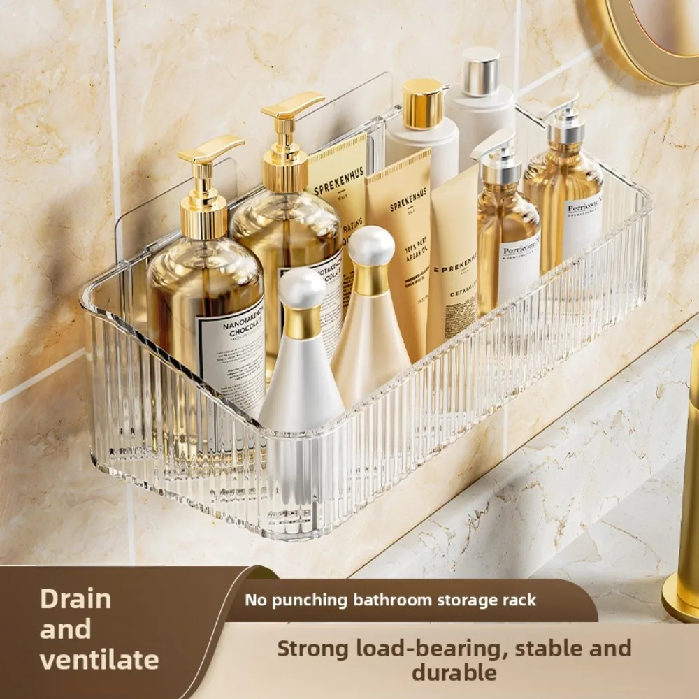 

1 bathroom wall-mounted storage box, nail-free draining storage rack, strong load-bearing capacity, waterproof